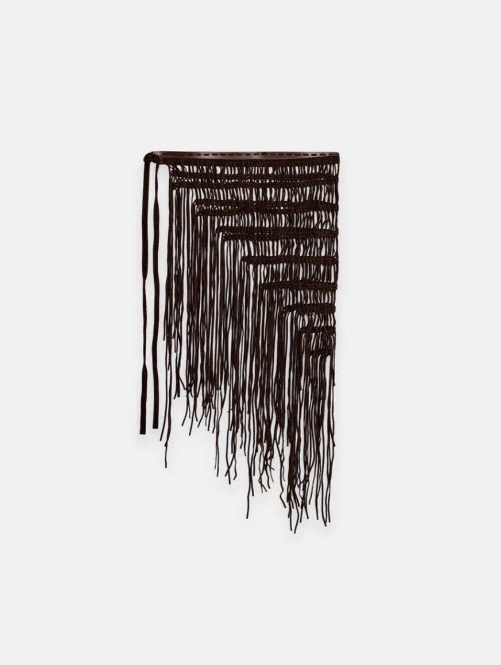 Zara 100% Leather Fringed Crochet Belt